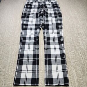 Twisted Tailor Pants Men 32x33 *READ Wool Blend Tweed Check Plaid Slim Fit Black